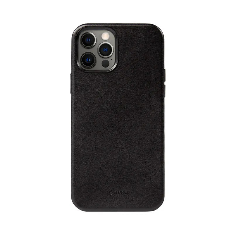 Crong Essential Cover Magnetic – odinis dėklas su MagSafe skirtas iPhone 12 Pro Max (juodas)