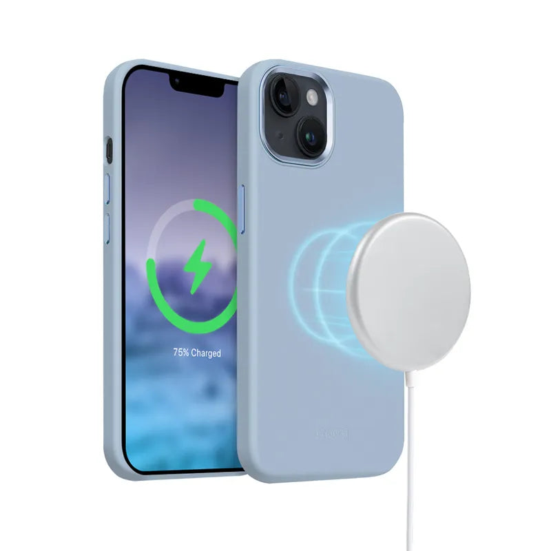 Crong Color Cover LUX Magnetic – „iPhone 15 Plus“ „MagSafe“ dėklas (mėlynas)