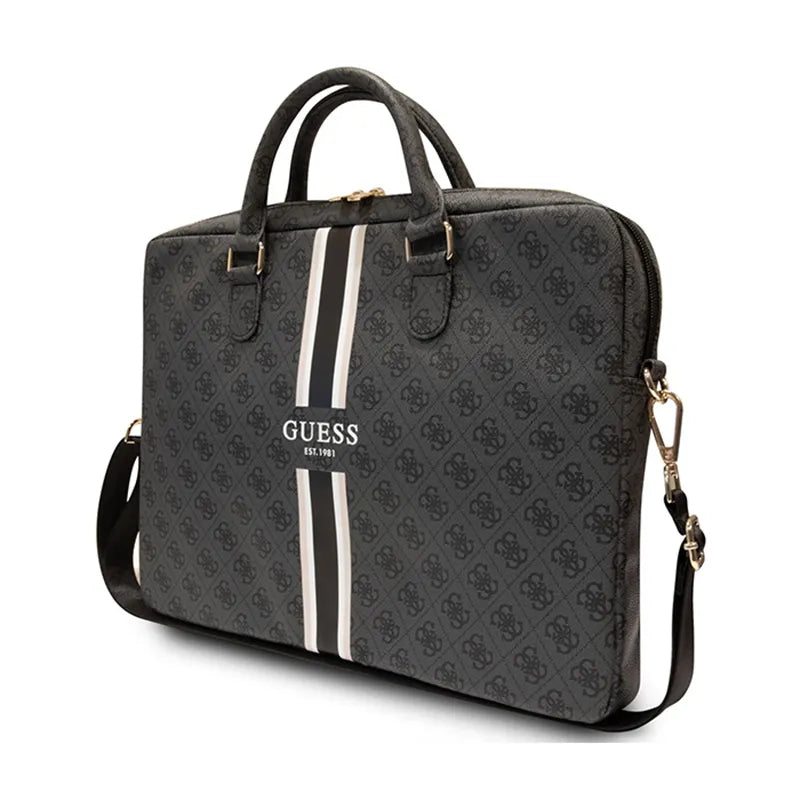 Guess 4G Printed Stripes kompiuterio krepšys - 16" nešiojamo kompiuterio krepšys (juodas)