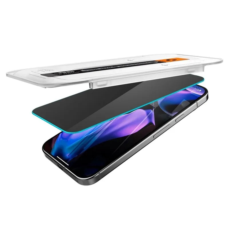 Spigen GLAS.TR EZ FIT Privacy 2 pakuotė – grūdintas stiklas su privatumo filtru, skirtas Google Pixel 9 / 9 Pro / 10 / 10 Pro (2 vnt.)