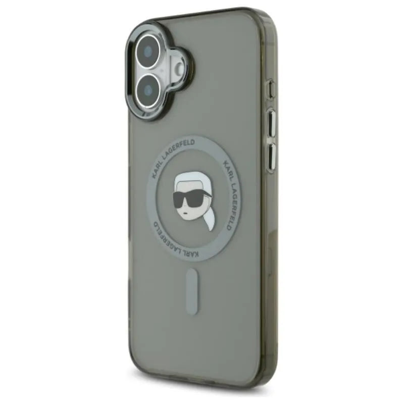 Karl Lagerfeld IML Metal Karl Head MagSafe – Dėklas iPhone 16 (juodas)