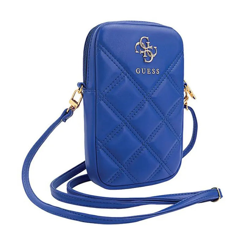 Guess Zip Quilted 4G – telefono krepšys (mėlynas)