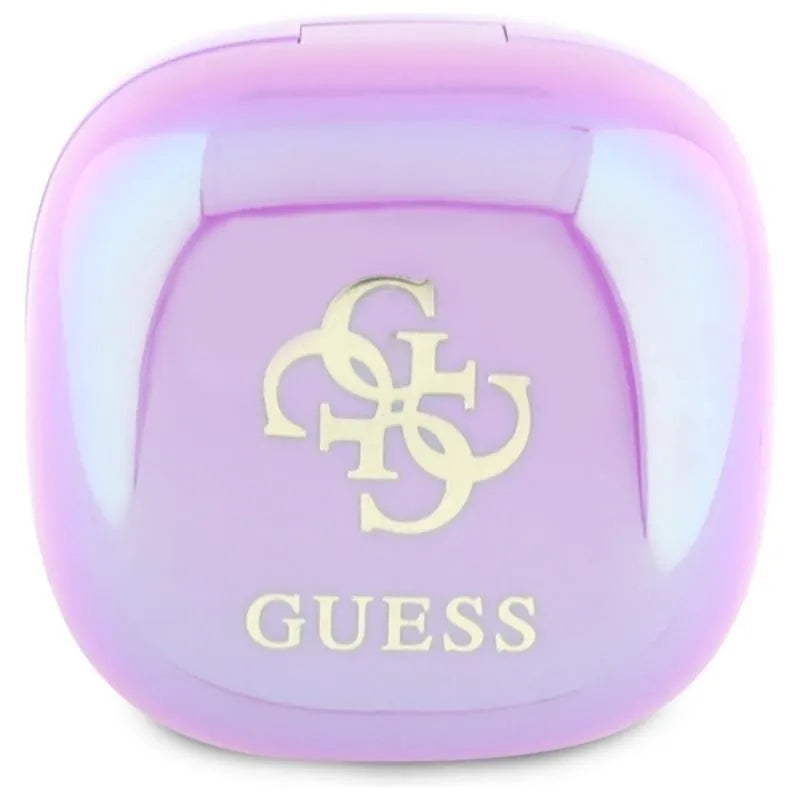 Guess 4G Printed Logo – „Bluetooth TWS“ ausinės + įkrovimo dėklas (violetinės)