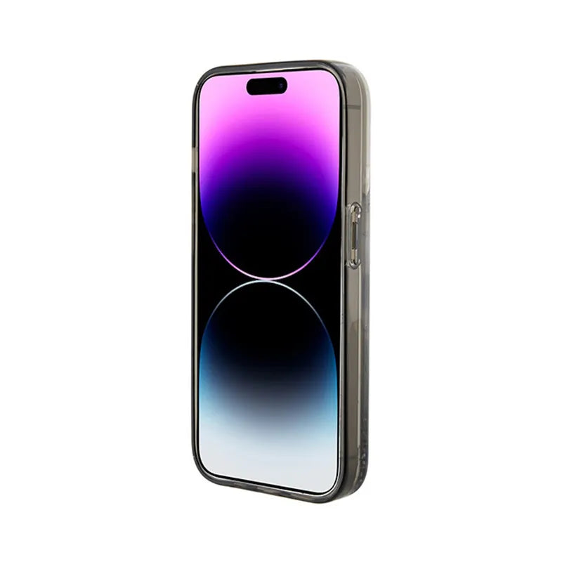 Karl Lagerfeld Liquid Glitter Ikonik – dėklas iPhone 15 Pro (skaidrus)