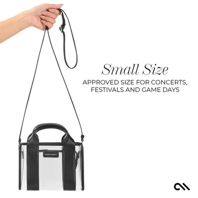 Case-Mate Micro Tote Bag – vandeniui atsparus krepšys per petį (Midnight Black/Clear)