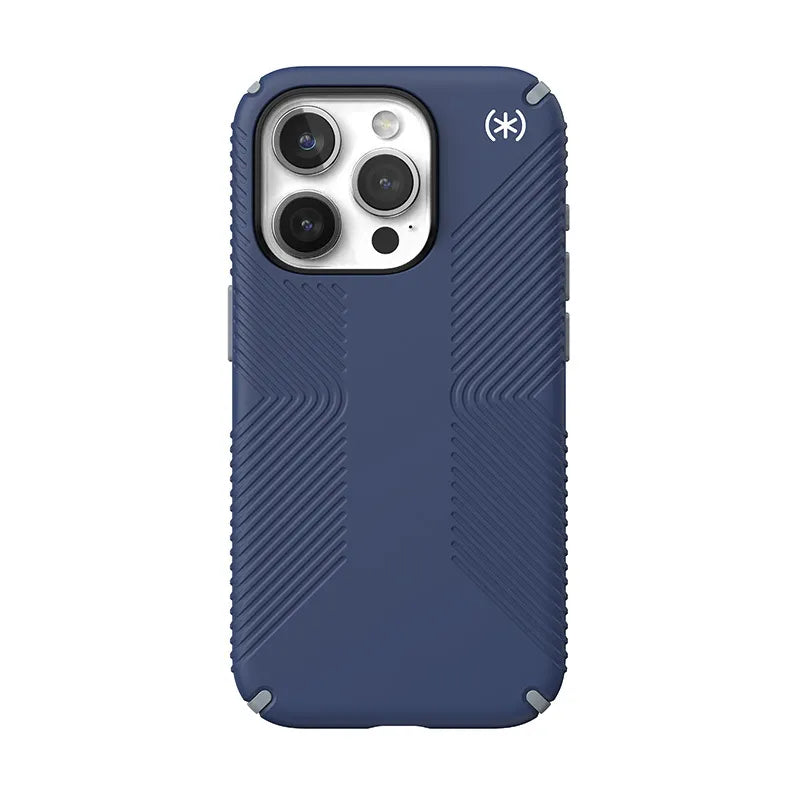 Speck Presidio2 Grip – dėklas iPhone 15 Pro (Coastal Blue / Dust Gray / White)