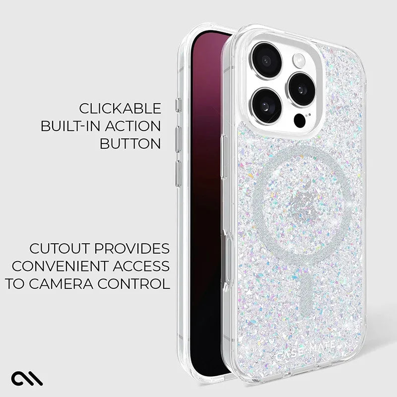 Case-Mate Twinkle MagSafe – dėklas, skirtas iPhone 16 Pro (Disco)