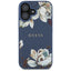 „Guess Grained Printed Flower Pattern MagSafe“ – dėklas „iPhone 16“ (mėlynas)