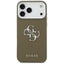 Guess Grained Big 4G Classic Logo – dėklas, skirtas iPhone 17 Pro Max (rudas)