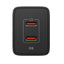 Spigen Essential EE472EU GaN Pro – 2x USB-C 47W sieninis įkroviklis (juodas)
