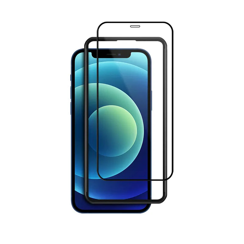 Crong Anti-Bacterial 3D Armor Glass – 9H grūdintas stiklas visam iPhone 12 Mini ekranui + montavimo rėmelis