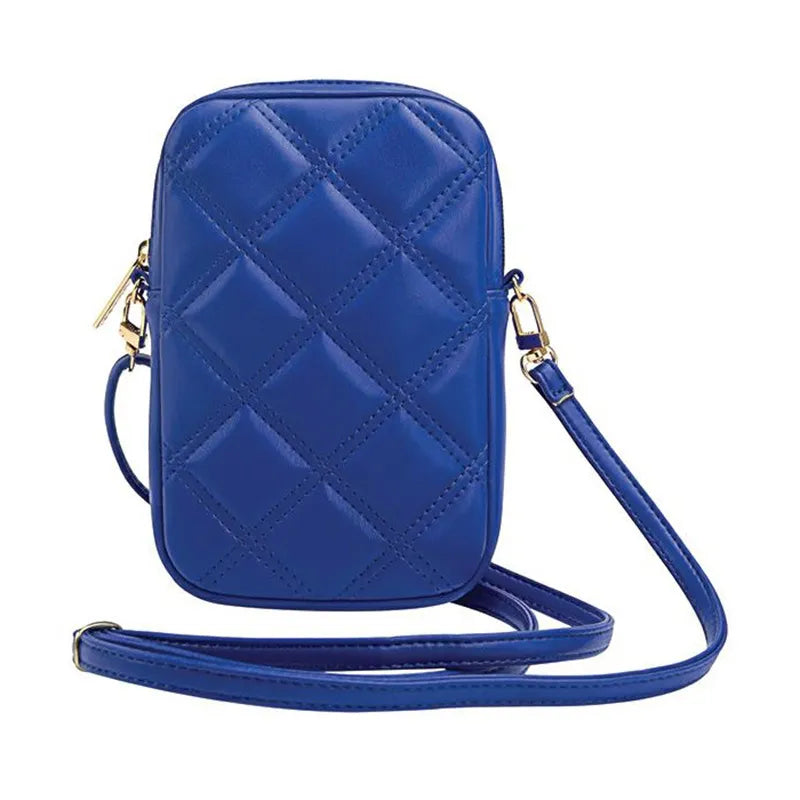 Guess Zip Quilted 4G – telefono krepšys (mėlynas)
