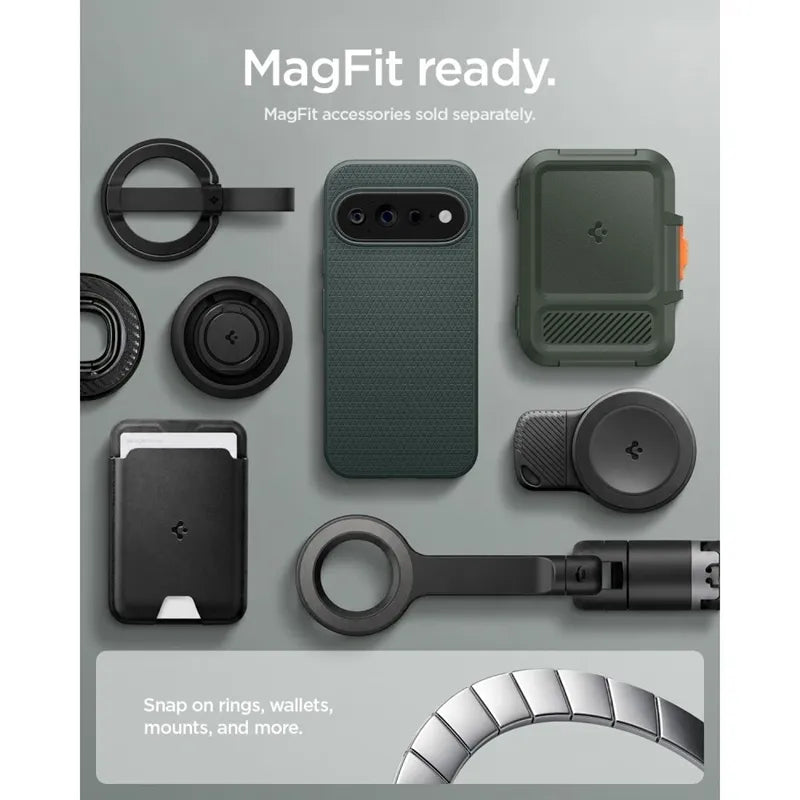 Spigen Liquid Air Mag MagSafe – Dėklas Google Pixel 11 Pro (Abyss Green)