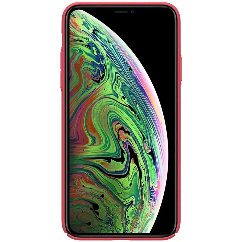 Nillkin Super Frosted Shield – dėklas Apple iPhone 11 Pro su išpjova logotipui (ryškiai raudonas)