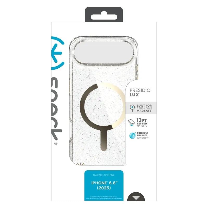 Speck Presidio Lux MagSafe - iPhone Air dėklas (blizgučiai / auksinis metalikas)