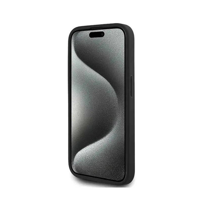 Karl Lagerfeld Diagonal Quilted Script - Dėklas, skirtas iPhone 15 Pro (juodas)