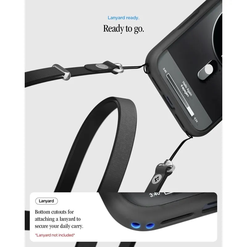 Spigen Ultra Hybrid Mag MagSafe – dėklas, skirtas iPhone 18 Pro / 17 Pro (Classic Black)