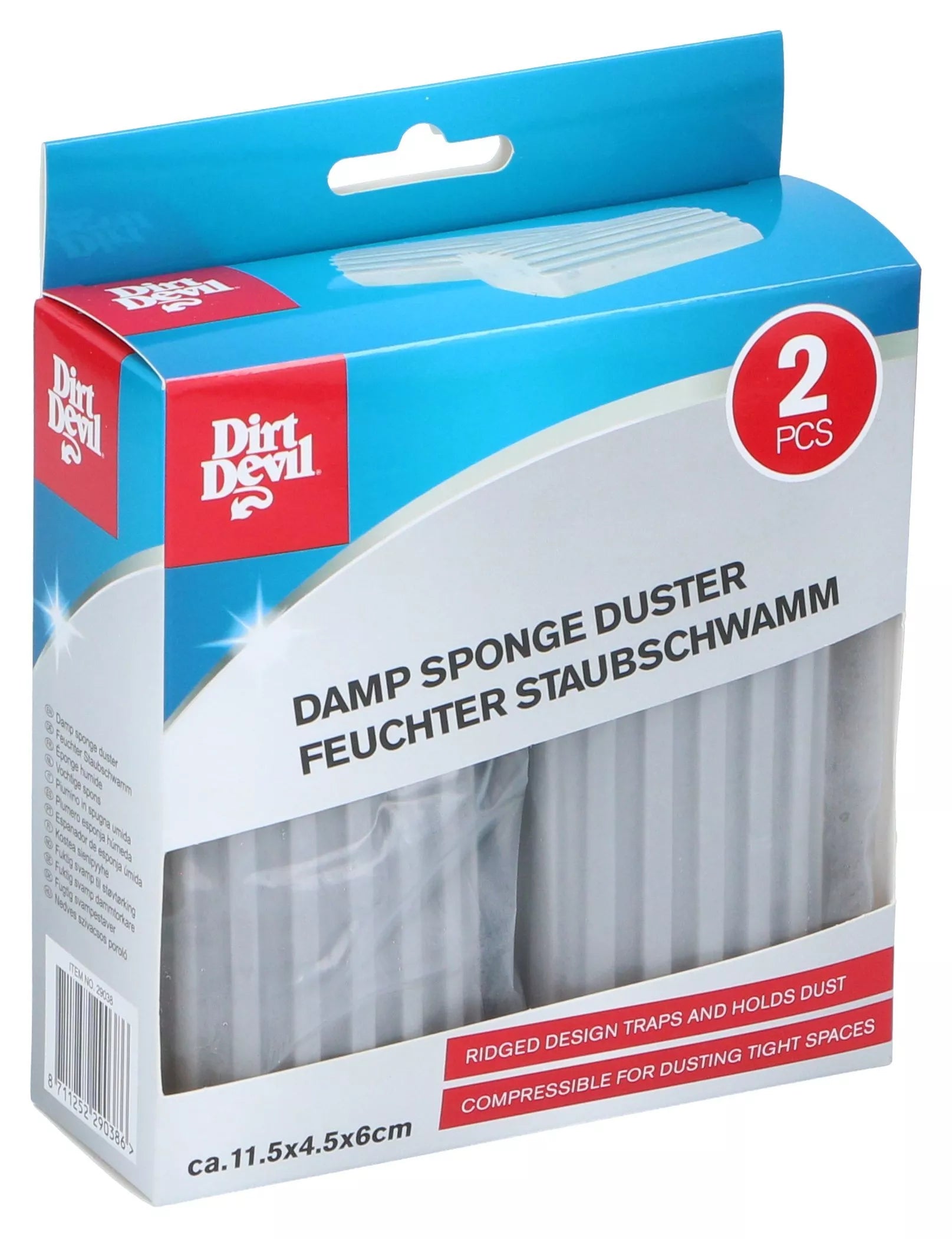 Dirt Devil drėgnos valymo kempinės, 2 vnt., 11,5 × 4,5 × 6 cm 871125229038
