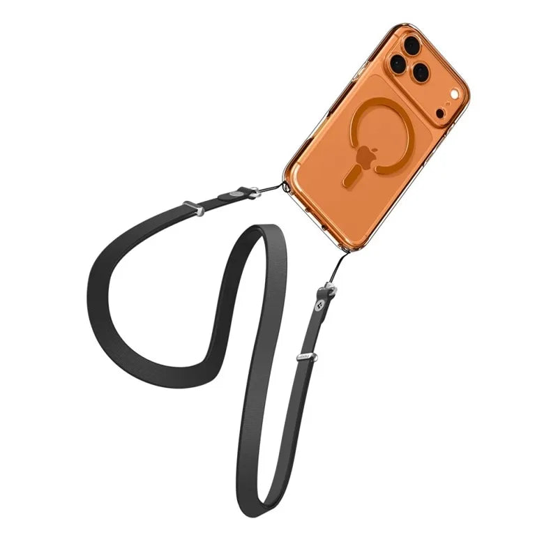 Spigen Ultra Hybrid Mag MagSafe – dėklas iPhone 17 Pro (skaidrus/oranžinis)