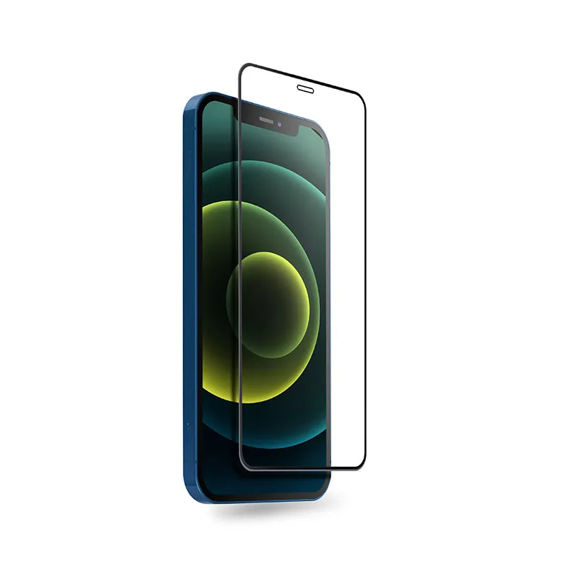 Crong Anti-Bacterial 3D Armor Glass – 9H grūdintas stiklas visam iPhone 12 Mini ekranui + montavimo rėmelis