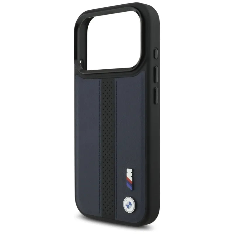 BMW M Perforated Stripe Logo MagSafe - dėklas, skirtas iPhone 17 Pro (tamsiai mėlynas)