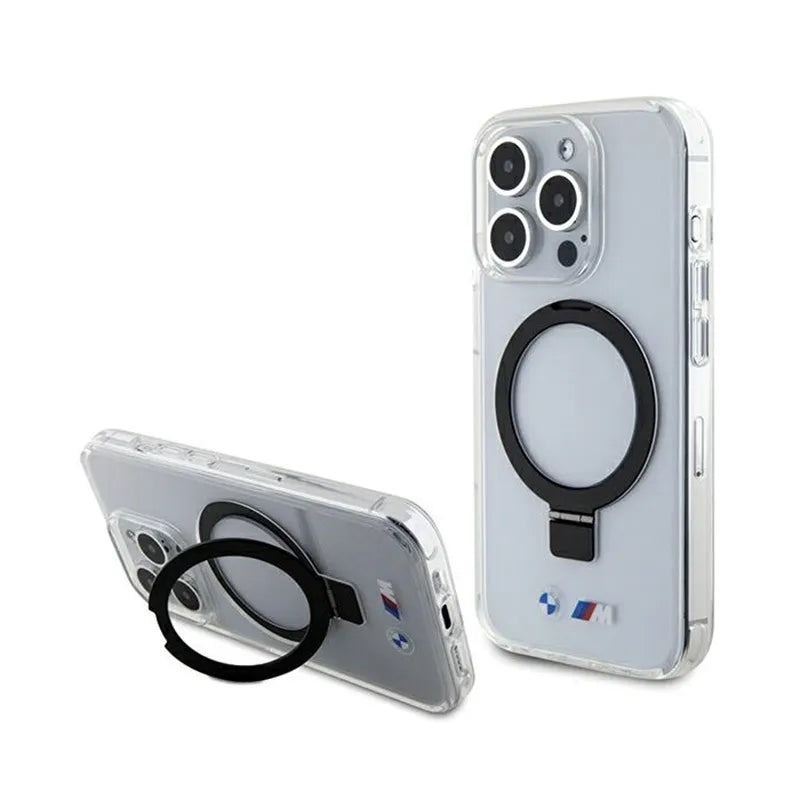 BMW Ring Stand M Collection MagSafe dėklas, skirtas iPhone 15 Pro (skaidrus)