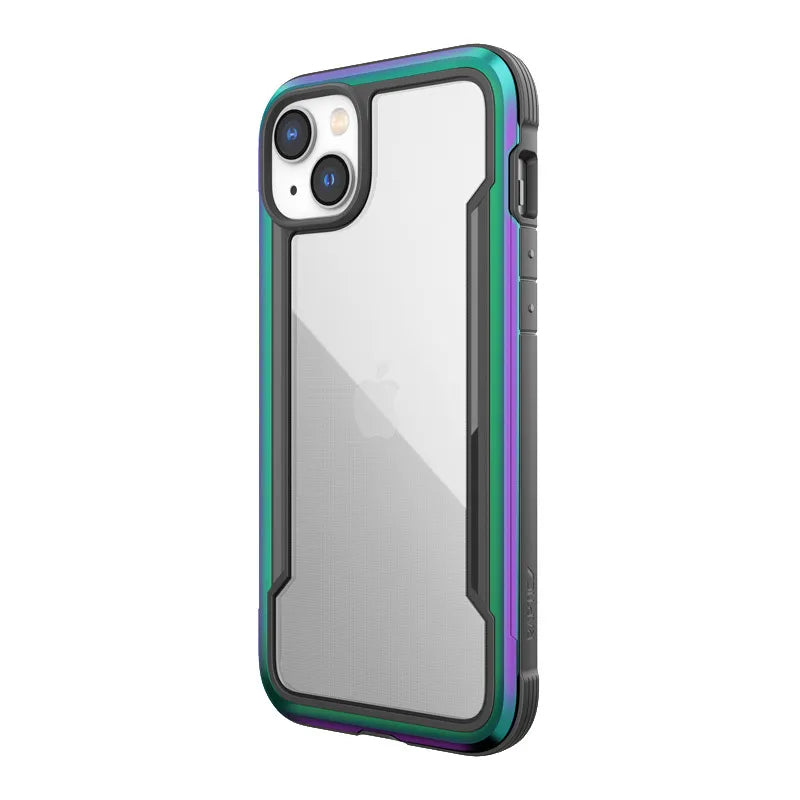 X-Doria Raptic Shield – aliumininis dėklas, skirtas iPhone 14 Plus (atsparus kritimui iš 3 m) (vaivorykštinis)