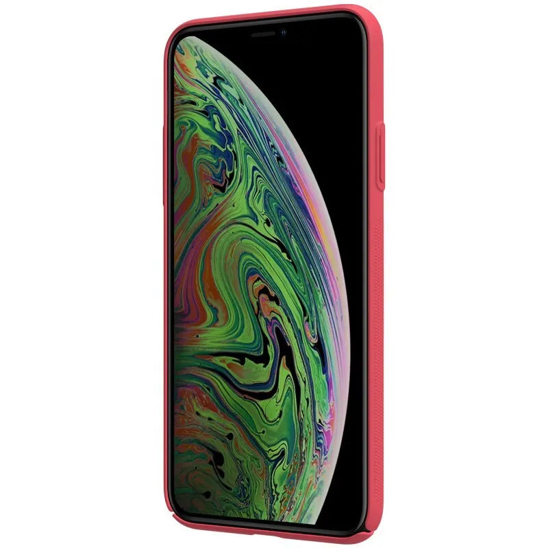 Nillkin Super Frosted Shield – dėklas Apple iPhone 11 Pro su išpjova logotipui (ryškiai raudonas)