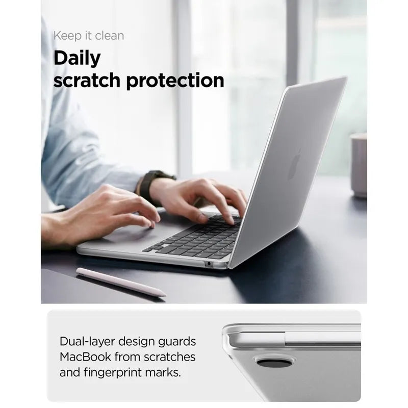 Spigen AirSkin – „MacBook Air“ dėklas 13,6 colio (M5/M4/M3/M2/2026-2022) (Frost Clear)
