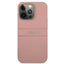 Guess Saffiano Metal Logo Stripes – dėklas iPhone 13 Pro Max telefonui (rožinis)