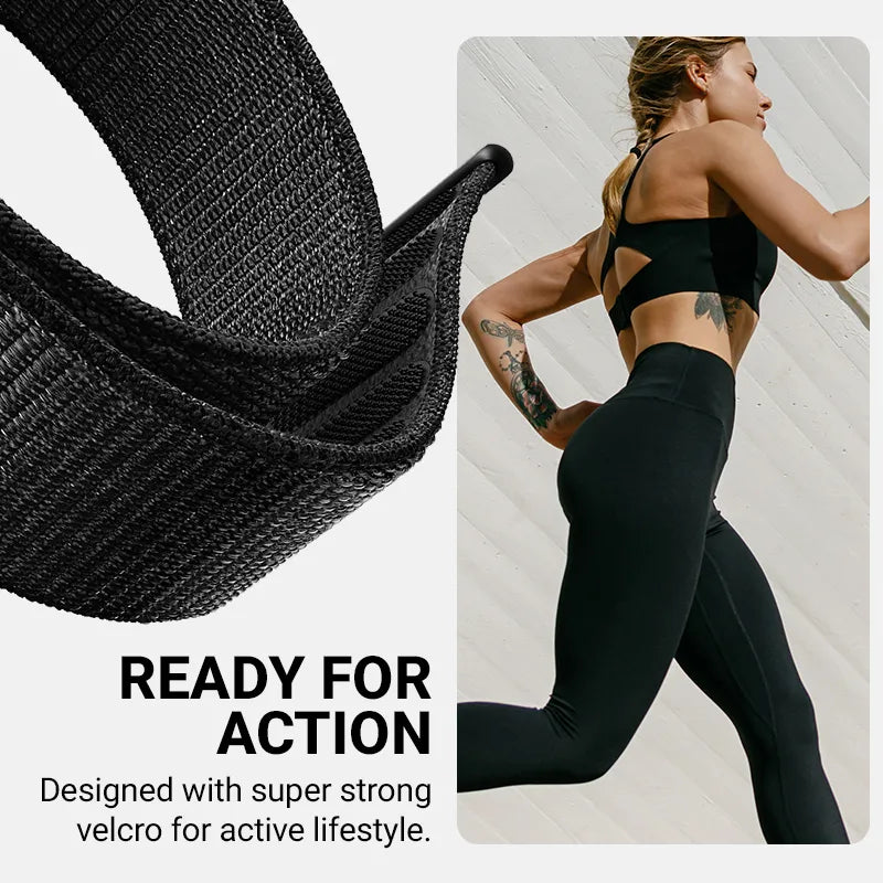 Crong Nylon – sportinė apyrankė, skirta Apple Watch 38/40/41/42 mm (Midnight Run)