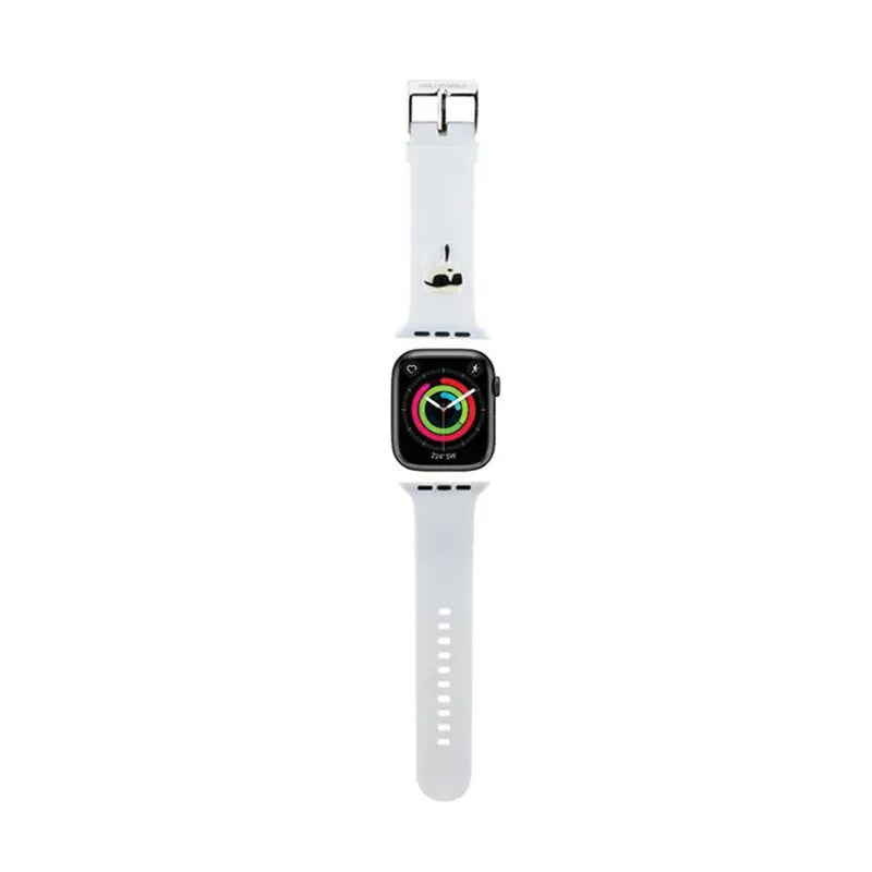 Karl Lagerfeld 3D Rubber Karl Heads NFT – dirželis Apple Watch 42/44/45/49 mm (baltas)