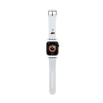 Karl Lagerfeld 3D Rubber Karl Heads NFT – dirželis Apple Watch 42/44/45/49 mm (baltas)