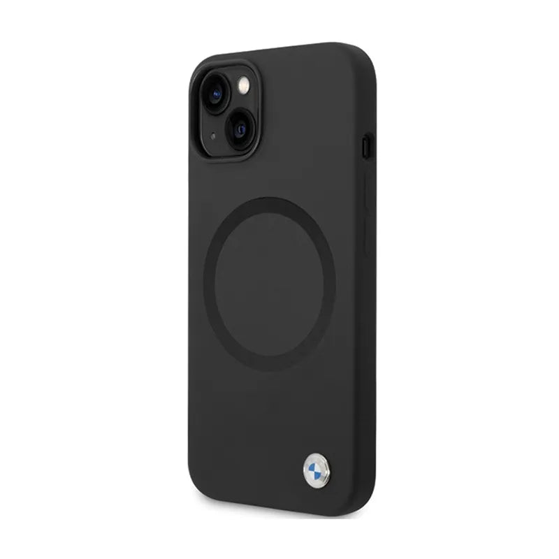 BMW Signature Liquid Silicone MagSafe - dėklas, skirtas iPhone 14 (juodas)