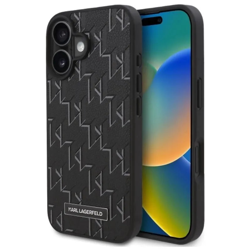 Karl Lagerfeld Hot Stamp MagSafe – dėklas iPhone 16 (juodas)
