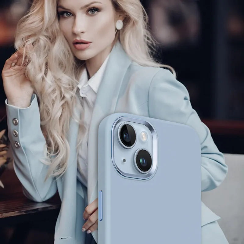 Crong Color Cover LUX Magnetic – „iPhone 15 Plus“ „MagSafe“ dėklas (mėlynas)