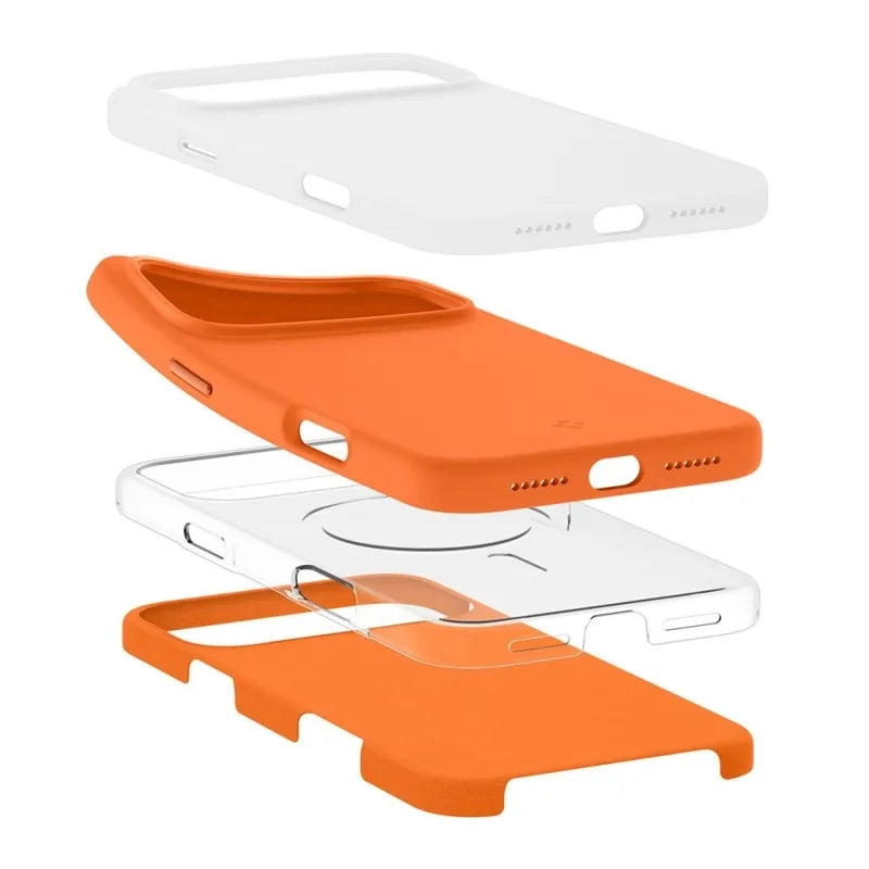Spigen Silicone Fit Mag MagSafe – dėklas iPhone 17 Pro (Cosmic Orange)
