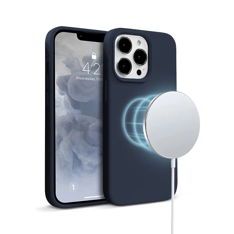 Crong Color Cover Magnetic – iPhone 13 Pro Max MagSafe dėklas (tamsiai mėlynas)