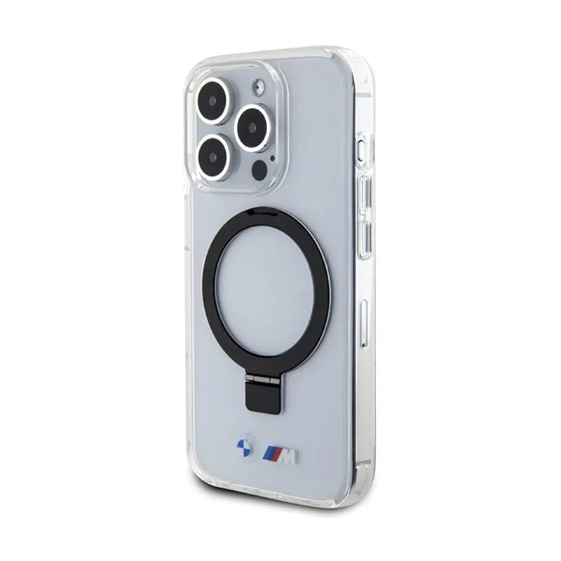 BMW Ring Stand M Collection MagSafe dėklas, skirtas iPhone 15 Pro (skaidrus)