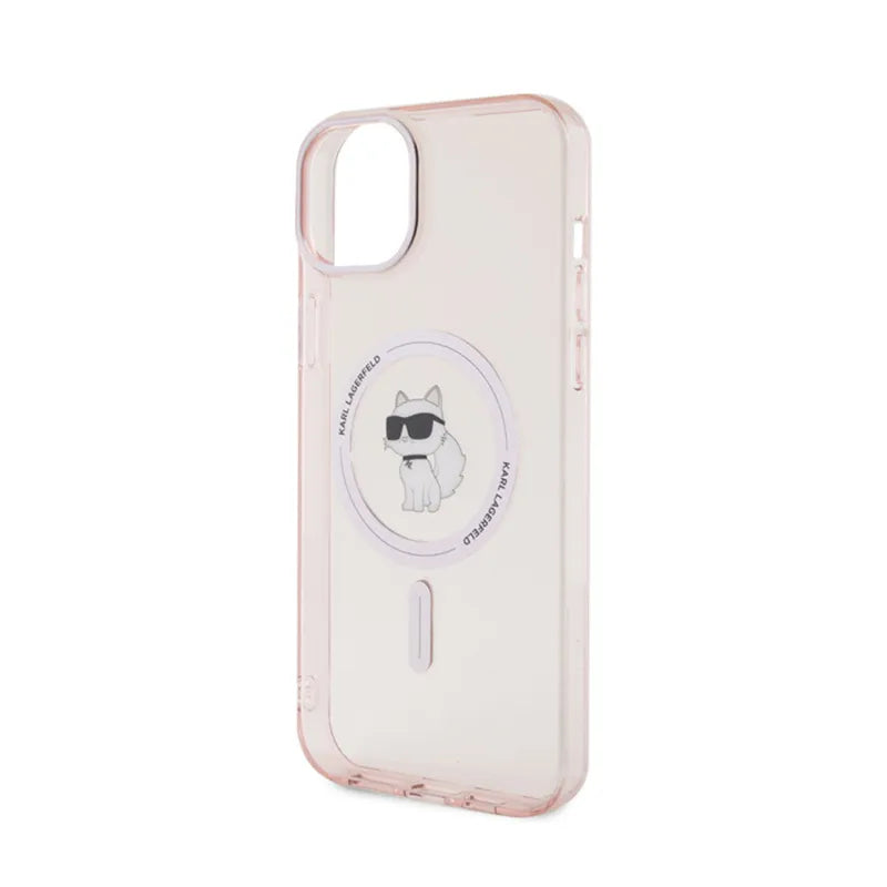 Karl Lagerfeld IML Choupette MagSafe – dėklas iPhone 15 Plus (rožinis)