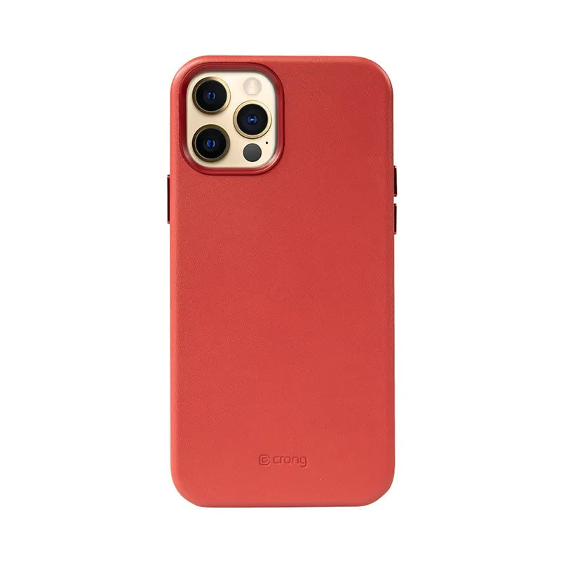 Crong Essential Cover Magnetic – „iPhone 12 Pro Max“ „MagSafe“ odinis dėklas (raudonas)