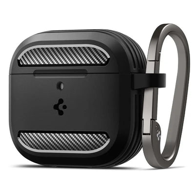 Spigen Rugged Armor - Dėklas, skirtas Apple AirPods 4 (matinis juodas)