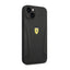 Ferrari Leather Stamp Sides – dėklas iPhone 14 Plus (juodas)