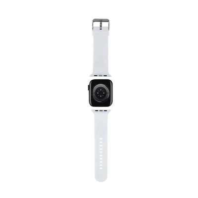 Karl Lagerfeld 3D Rubber Karl Heads NFT – dirželis Apple Watch 42/44/45/49 mm (baltas)