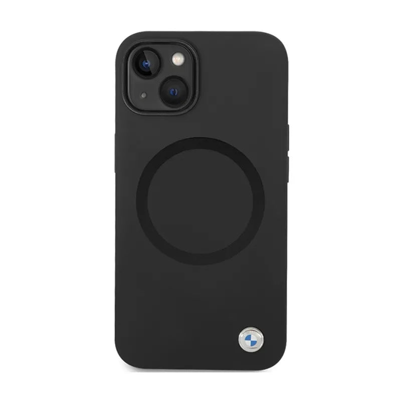 BMW Signature Liquid Silicone MagSafe - dėklas, skirtas iPhone 14 (juodas)