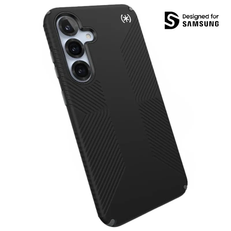 Speck Presidio2 Grip Magnet – dėklas Samsung Galaxy S25+ / 24+ su MagSafe (juodas/pilkas/baltas)