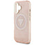 Guess IML Metal Glitter 4G Circle Triangle MagSafe – dėklas iPhone 16 (rožinis)