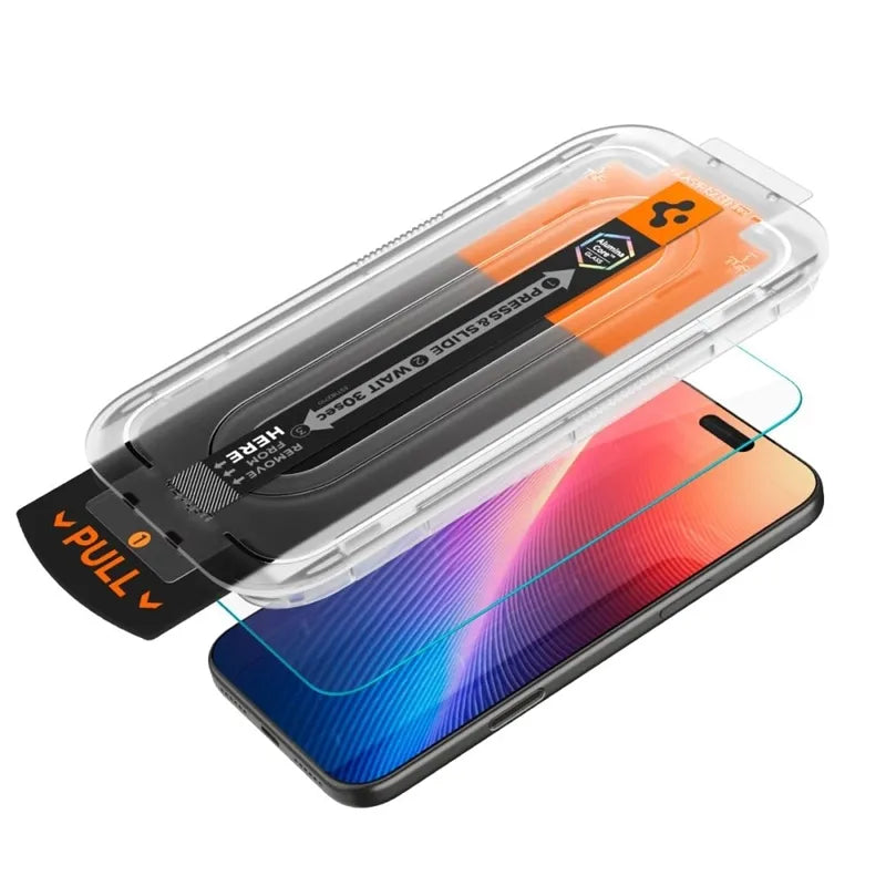 Spigen GLAS.TR EZ Fit Pro Privacy – privatumą saugantis grūdintas stiklas, skirtas iPhone 17 Pro Max / 16 Pro Max