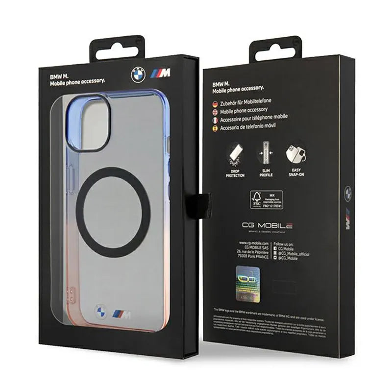 BMW Gradient Bumper MagSafe - Dėklas iPhone 14 Plus (pilkas)