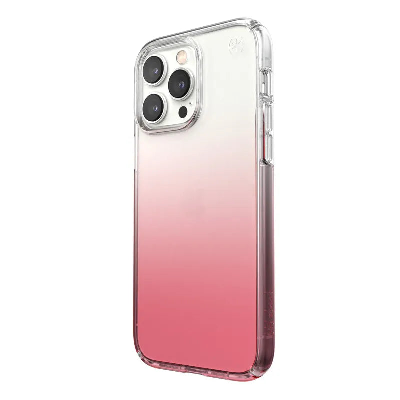 Speck Presidio Perfect-Clear + Ombre – dėklas iPhone 14 Pro Max su MICROBAN danga (skaidrus / Vintage Rose Fade)